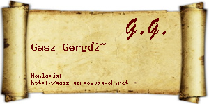 Gasz Gergő névjegykártya